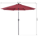Ombrellone da Giardino Ø2,75x2,33 m Palo Ø38 mm in Metallo con luci LED Rosso 