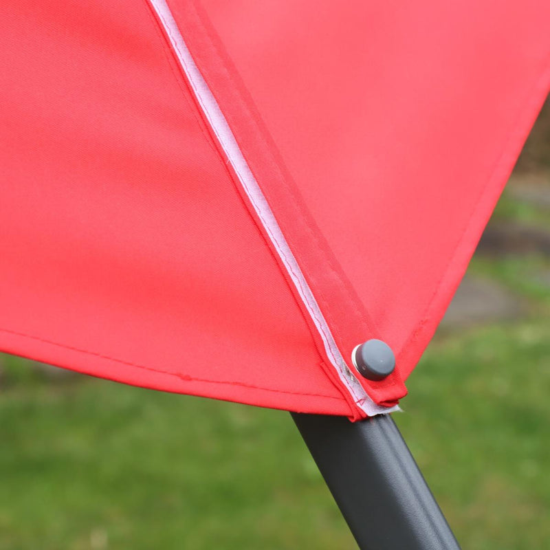 Ombrellone Decentrato da Giardino in Alluminio Ø2.95x2.5m 360° Rosso 