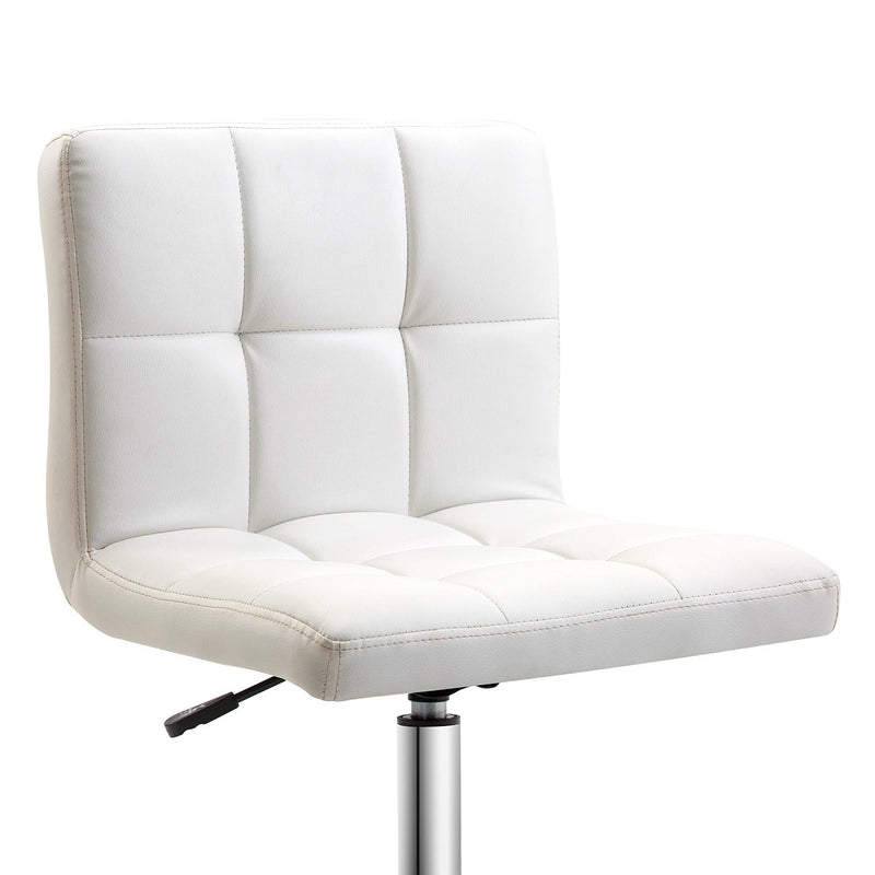 Sedia da Ufficio Operativa Girevole Regolabile in Similpelle Bianca 