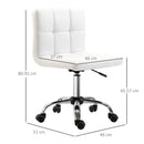 Sedia da Ufficio Operativa Girevole Regolabile in Similpelle Bianca 