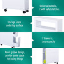 Mobiletto da Cucina in Legno con Ripiano e 2 Cassetti Posate Bianco 16x52x66 cm