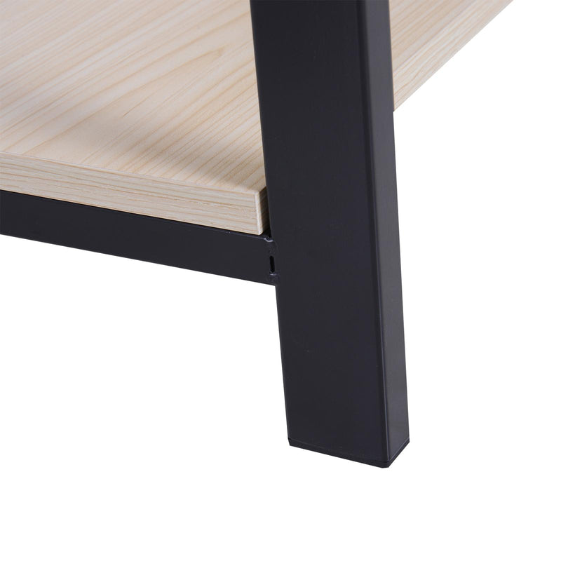 Panchina Appendiabiti con Ganci e Ripiani Scarpiera in Legno e Acciaio 60x40x175 cm 