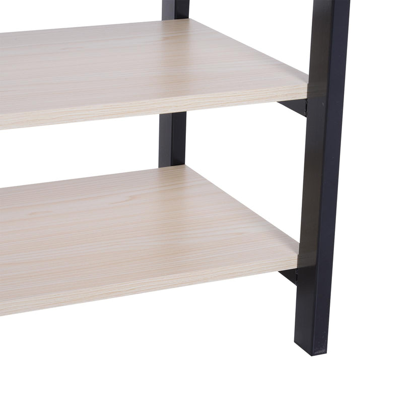 Panchina Appendiabiti con Ganci e Ripiani Scarpiera in Legno e Acciaio 60x40x175 cm 