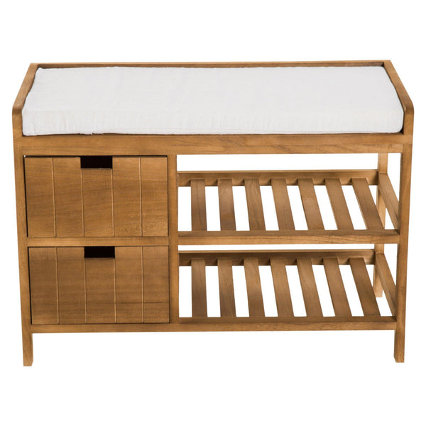 online Panca Contenitore da Ingresso con Cassetti e Ripiani in Legno Chiaro 69x34x48 cm