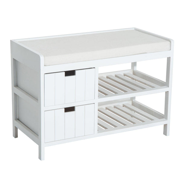 online Panca Contenitore da Ingresso in Legno Bianco 69x34x48 cm