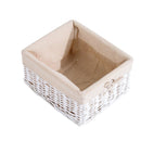 Panca Contenitore in Legno con Cassetti e Ceste in Vimini Bianco 98x34x52 cm 