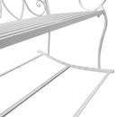 Panchina a Dondolo da Giardino 2 Posti in Ferro Shabby Bianco 102x74.5x78 cm 
