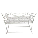 Panchina a Dondolo da Giardino 2 Posti in Ferro Shabby Bianco 102x74.5x78 cm 