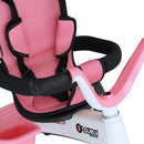 Passeggino Triciclo per Bambini con Maniglione Tettuccio e Cestino Rosa Chiaro 