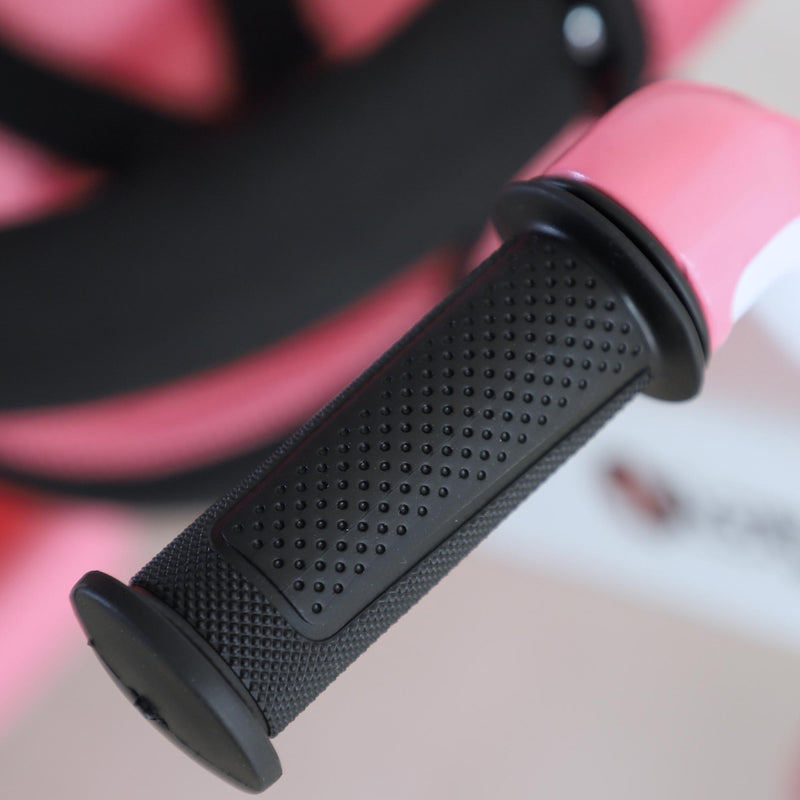 Passeggino Triciclo per Bambini con Maniglione Tettuccio e Cestino Rosa Chiaro 