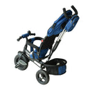 Passeggino Triciclo per Bambini con Maniglione e Tettuccio Nero e Blu 