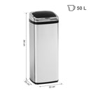 Pattumiera ad Apertura Automatica in Acciaio Inox con Sensore 50L 