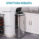 Pattumiera ad Apertura Automatica in Acciaio Inox con Sensore 50L 