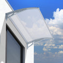 Pensilina Tettoia in PVC e Alluminio 140x70 cm Trasparente 