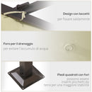 Pergola da Giardino Retraibile 3,5x3,5x2,3 m Nera e Beige 