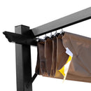 Pergola da Giardino 3X4m in Alluminio con Telo Scorrevole Nera e Beige 