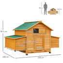 Pollaio Gabbia per Galline Impermeabile da Giardino in Legno 150x100x96.5 cm 
