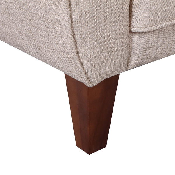 Poltrona Classica con Braccioli Imbottita in Tessuto di Lino Crema 84x65x82.4 cm sconto