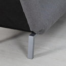 Poltrona Chaise Longue Letto 2 in 1 in Tessuto di Lino Grigio 80x153x84 cm 