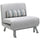 Poltrona Letto in Ferro e Cotone con Cuscino a Righe Grigio,75x70x75 cm