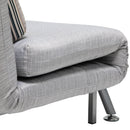 Poltrona Letto in Ferro e Cotone con Cuscino a Righe Grigio,75x70x75 cm 