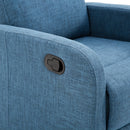 Poltrona Relax Reclinabile in Tessuto di Lino Blu 