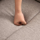 Poltrona Relax Reclinabile in Tessuto di Lino Grigio 