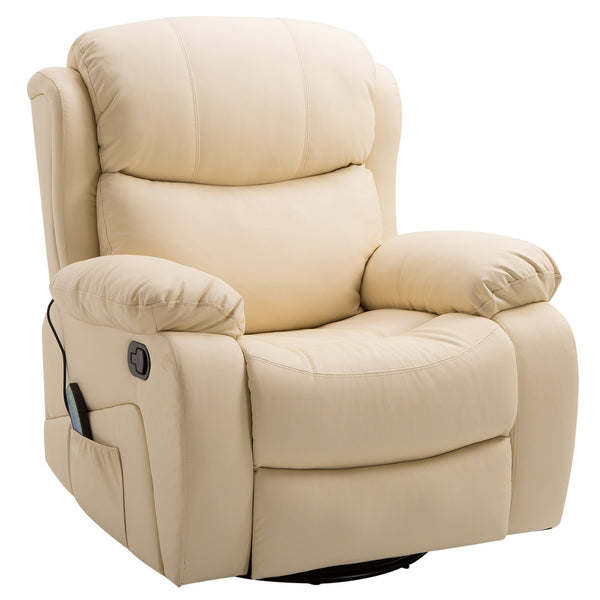 acquista Poltrona Relax Dondolo Massaggiante e Riscaldante in Similpelle Beige