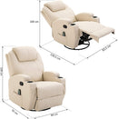 Poltrona Relax Reclinabile 8 Punti Massaggianti e Riscaldamento Crema 
