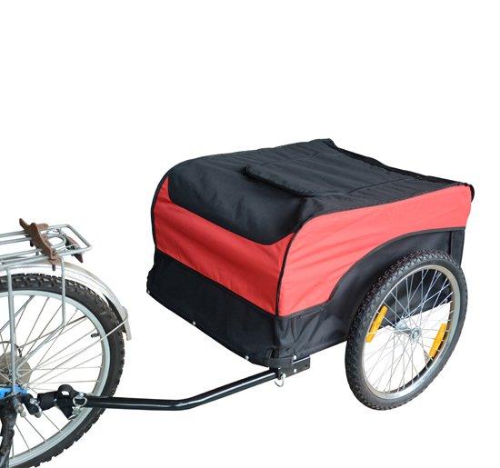Carrello per Bici Rimorchio per Bicicletta Rosso e Nero online