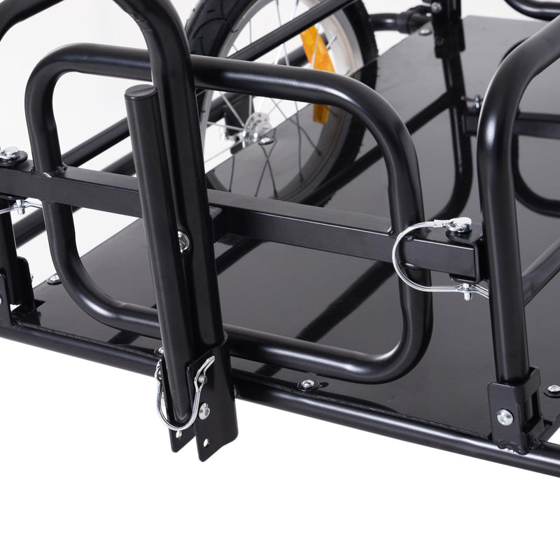 Carrello Rimorchio per Bicicletta Nero 156x72x82 cm 