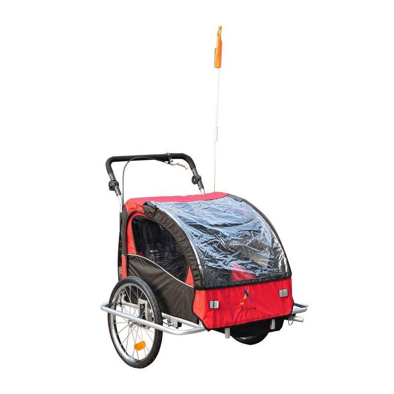 Carrello per Bici e Passeggino 2 in 1 Rosso e Nero 