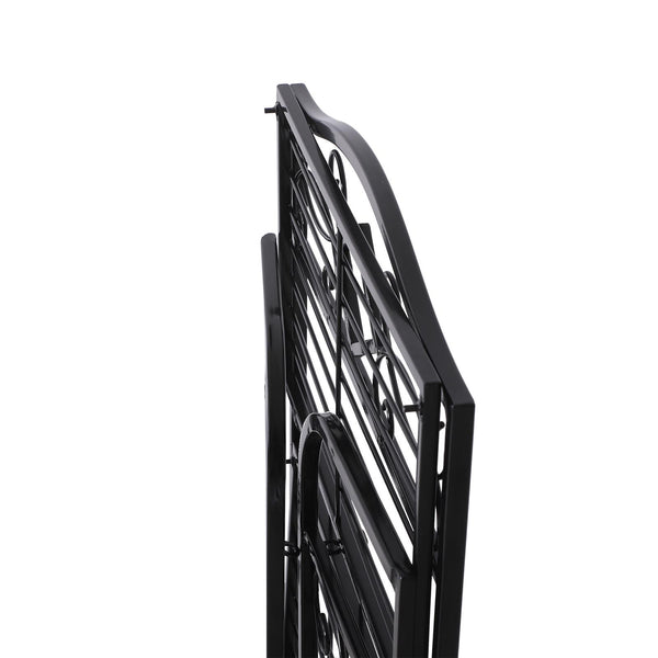 prezzo Scaffale Portafiori Pieghevole a 3 Ripiani in Metallo Nero 48x28x101.5 cm