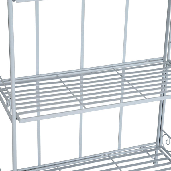 Fioriera Scaffale Portafiori Verticale a 4 Ripiani in Ferro Verniciato Bianco 71x33x164 cm prezzo