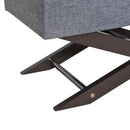 Cassapanca Pouf Contenitore Imbottito Grigio 80x40x42 cm 