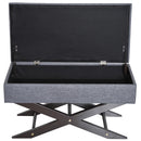 Cassapanca Pouf Contenitore Imbottito Grigio 80x40x42 cm 