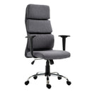 Poltrona da Ufficio Girevole Schienale Alto Regolabile in Tessuto Grigio 50x56.5x117-127 cm 