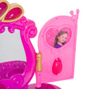 Specchiera con Cassetto e Sgabello Giocattolo per Bambine Rosa 