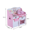 Cucina Giocattolo per Bambini in Legno con Accessori Rosa 60x30x62 cm 