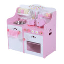 Cucina Giocattolo per Bambini in Legno con Accessori Rosa 60x30x62 cm 