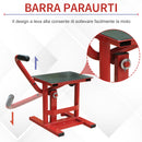 Cavalletto Solleva Moto Altezza Regolabile in Acciaio Rosso 28x34x30-40 cm 