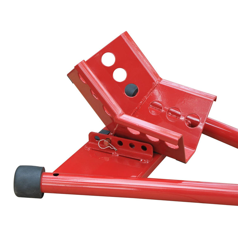 Cavalletto Alzamoto Moto per Ruota Anteriore Universale in Acciaio Rosso 62x50x28-35.5 cm 