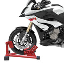 Cavalletto Alzamoto Moto per Ruota Anteriore Universale in Acciaio Rosso 62x50x28-35.5 cm 