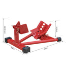 Cavalletto Alzamoto Moto per Ruota Anteriore Universale in Acciaio Rosso 62x50x28-35.5 cm 