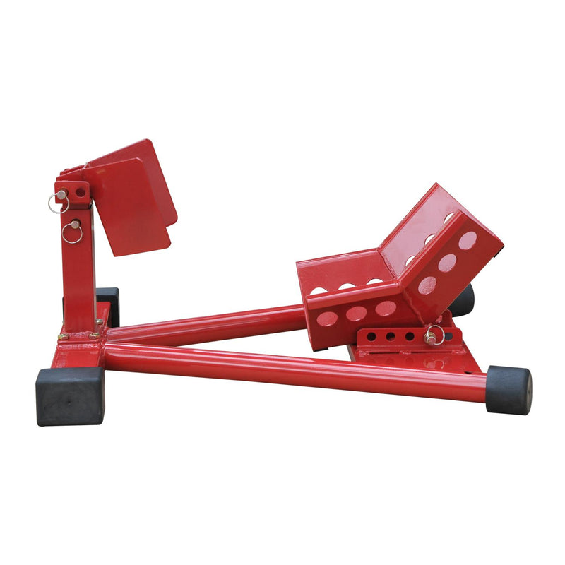 Cavalletto Alzamoto Moto per Ruota Anteriore Universale in Acciaio Rosso 62x50x28-35.5 cm 