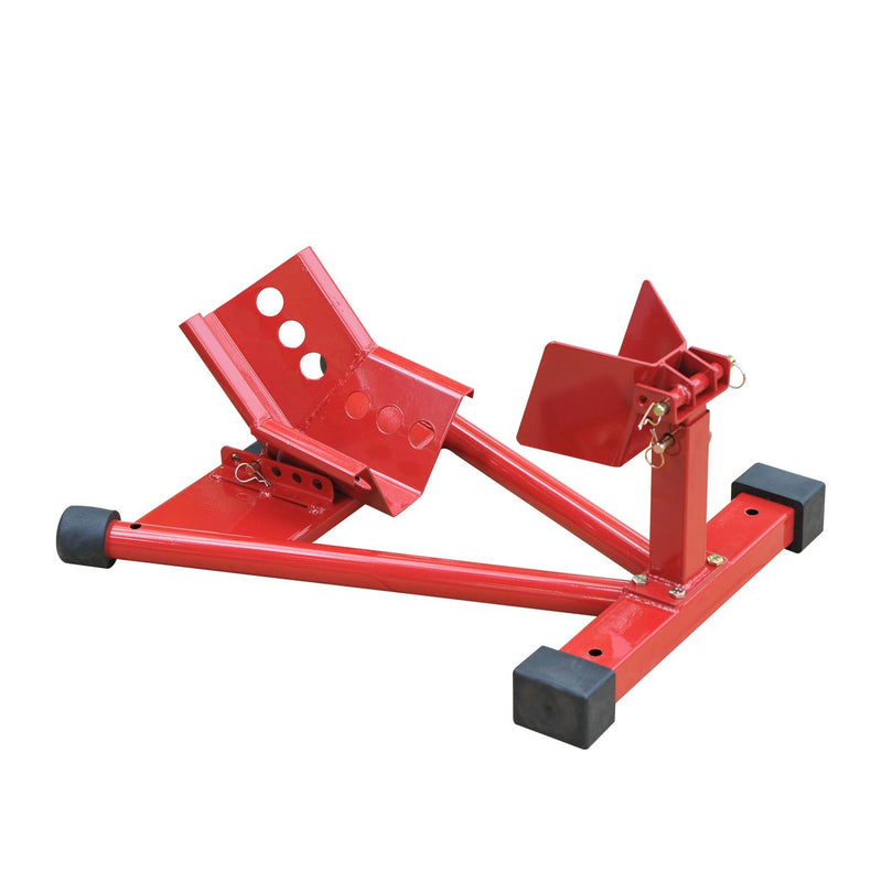 Cavalletto Alzamoto Moto per Ruota Anteriore Universale in Acciaio Rosso 62x50x28-35.5 cm 