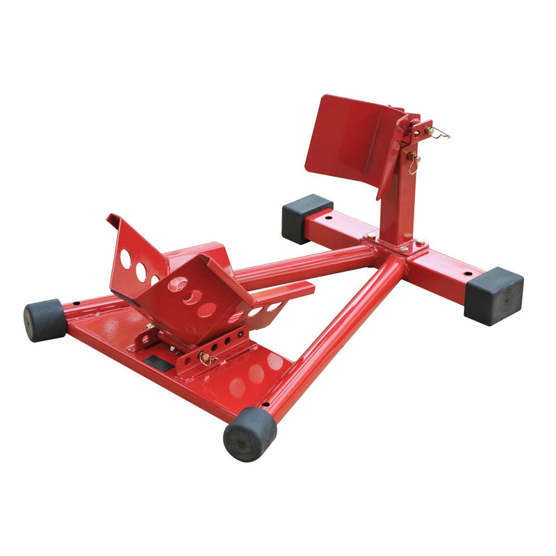 Cavalletto Alzamoto Moto per Ruota Anteriore Universale in Acciaio Rosso 62x50x28-35.5 cm 