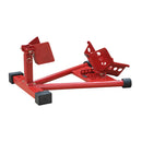 Cavalletto Alzamoto Moto per Ruota Anteriore Universale in Acciaio Rosso 62x50x28-35.5 cm 