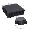 Tappeto Puzzle in EVA per Casa e Palestra Antiscivolo 8 Pezzi con Bordi Nero 63.5x63.5x2 cm 