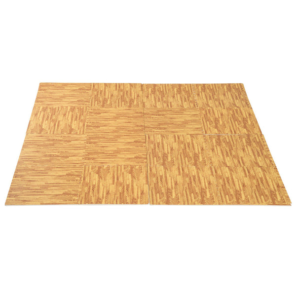 sconto Tappeto Puzzle in EVA Effetto Legno Naturale 32 Pezzi 61.5x61.5 cm